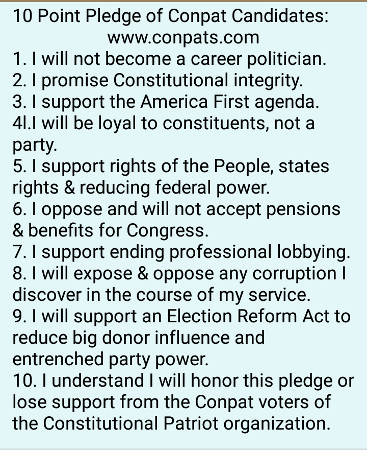 Conpat Pledge for Candidate Endorsements